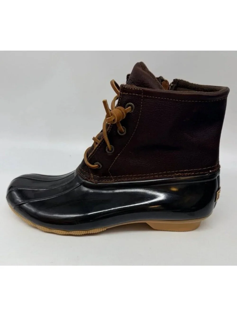 Sperry Top-Sider Saltwater Leather Rubber Duck Boots Brown Women's US 9